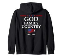 God Family Country US Flag Christian Saying Freedom Jesus Sudadera con Capucha