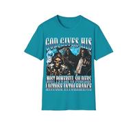 God Gives His Most Powerful Soldiers - Camiseta de intolerancia a la lactosa con texto en inglés "God Gives His Most Powerful Soldiers" - Camiseta gráfica unisex, Azul (Tropical Blue), XL