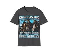 God Gives His Most Powerful Soldiers - playera con diseño de lactosa con diseño de esqueleto, diseño de meme, playera con estampado unisex, Jaspeado Oscuro, XXL