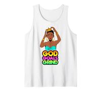 God Goals Grind Melanina Cristiano Diversión Negro Reina Chicas Camiseta sin Mangas