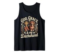 God, Grace & My Dachshund Perro Salchicha Cristiano Camiseta sin Mangas
