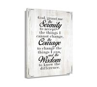 God Grant Me Serenity Prayer Poster Vintage Style Bible Verse Wall Art for Living Room Man Cave Decor(Framed,12X18inch(30X45cm))