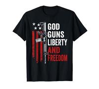 God Guns Liberty Freedom - Bandera Americana AR15 Pro Derechos de armas Camiseta