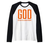 God I'm Grateful Thankful Christian Thanksgiving Hombres Mujeres Camiseta Manga Raglan