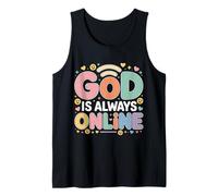 God Is Always Online Mentalidad de la Iglesia Fe - Camiseta sin Mangas
