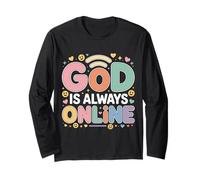 God Is Always Online Mentalidad de la Iglesia Fe - Manga Larga