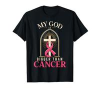 God is Bigger Than Cancer Breast Cancer Awareness Camiseta gráfica económica