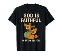 God Is Faithful Fall - Verso bíblico Cristiano Pumpkin Fall Camiseta