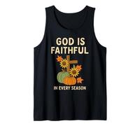 God Is Faithful Fall - Verso bíblico Cristiano Pumpkin Fall Camiseta sin Mangas
