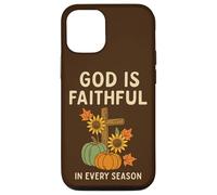 God Is Faithful Fall - Verso bíblico Cristiano Pumpkin Fall Carcasa para iPhone 12/12 Pro
