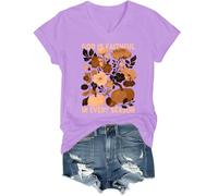 God is Faithful in Every Season - Camiseta con cuello en V, morado claro, 3XL