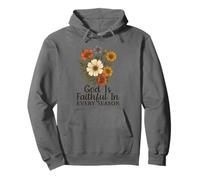 God Is Faithful In Every Season Versículo bíblico Floral Cristiano Sudadera con Capucha