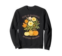 God Is Faithful In Every Season Watercolor Fall Pumpkins Sudadera