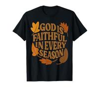 God Is Faithful Versículo bíblico Cristiano Autumn Leaves Faith Camiseta