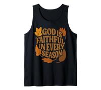 God Is Faithful Versículo bíblico Cristiano Autumn Leaves Faith Camiseta sin Mangas