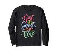 God Is Good All The Time Christian Cute Bible Versículo Manga Larga
