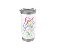 God Is Good All The Time Christian Cute Bible Versículo Vaso térmico de acero inoxidable de doble pared