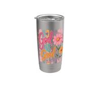 God Is Good All The Time - Verso bíblico cristiano lindo floral Vaso térmico de acero inoxidable de doble pared