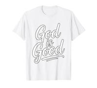 God Is Good Camiseta gráfica económica, Hombre, Blanco, L