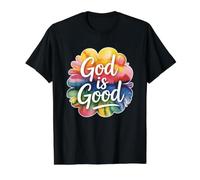 God Is Good Camiseta gráfica económica, Hombre, Negro, L