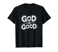 God Is Good Camiseta gráfica económica, Hombre, Negro, S