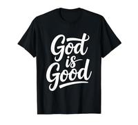 God Is Good Camiseta gráfica económica, Hombre, Negro, S
