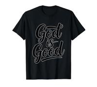 God Is Good Camiseta gráfica económica, Hombre, Negro, S