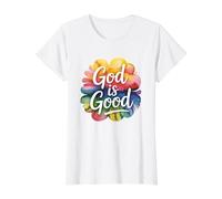 God Is Good Camiseta gráfica económica, Mujer, Blanco, S