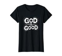 God Is Good Camiseta gráfica económica, Mujer, Negro, M