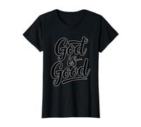 God Is Good Camiseta gráfica económica, Mujer, Negro, M
