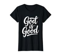 God Is Good Camiseta gráfica económica, Mujer, Negro, XS