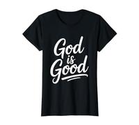 God Is Good Camiseta gráfica económica, Mujer, Negro, XS