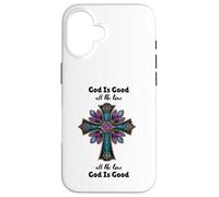 God Is Good Cross Design, Arte Cristiano Inspirador Carcasa para iPhone 16