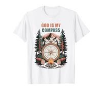 God is My Compass - Proverbs 3:6 Christian Faith Camping Camiseta