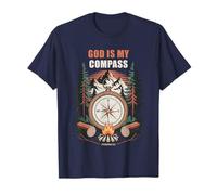 God is My Compass - Proverbs 3:6 Christian Faith Camping Camiseta