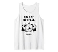 God is My Compass - Proverbs 3:6 Christian Faith Camping Camiseta sin Mangas