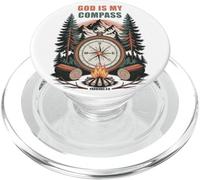 God is My Compass - Proverbs 3:6 Christian Faith Camping PopSockets PopGrip para MagSafe