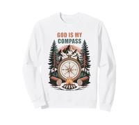 God is My Compass - Proverbs 3:6 Christian Faith Camping Sudadera