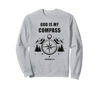 God is My Compass - Proverbs 3:6 Christian Faith Camping Sudadera