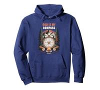 God is My Compass - Proverbs 3:6 Christian Faith Camping Sudadera con Capucha