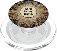 God Is My Light Biblia Cristiana Fe Vintage Flower Floral PopSockets PopGrip para MagSafe