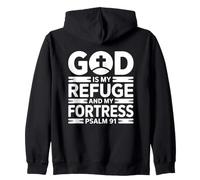 God Is My Refuge and My Fortress Sudadera con Capucha