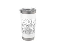 God Is My Refuge And My Fortress Vaso térmico de acero inoxidable de doble pared