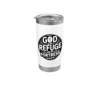 God Is My Refuge And My Fortress Vaso térmico de acero inoxidable de doble pared