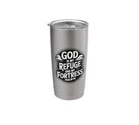 God Is My Refuge And My Fortress Vaso térmico de acero inoxidable de doble pared