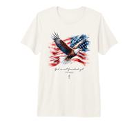 God is Not Finished Yet - Vintage Watercolor Eagle 1776 Camiseta Premium