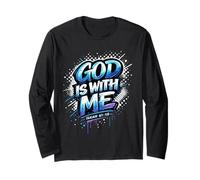 God Is with Me Isaías versículo de la Biblia Cristianismo Creyente Manga Larga
