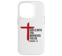 God is with You Wherever You Go Bible Verse Joshua 1:9 Jesus Carcasa para iPhone 14 Pro
