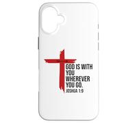 God is with You Wherever You Go Bible Verse Joshua 1:9 Jesus Carcasa para iPhone 16 Plus