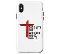God is with You Wherever You Go Bible Verse Joshua 1:9 Jesus Carcasa para iPhone X/XS